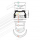 Profil LED aparent UNI 12, alb, lungime 2m