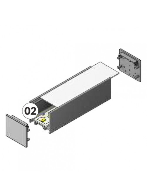 Profil LED aparent VARIO 30-02, alb, lungime 2m