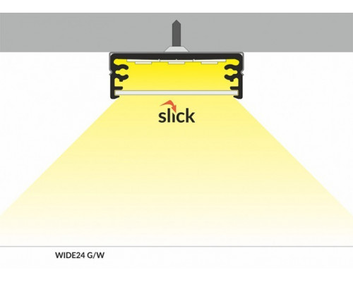 Profil LED aparent WIDE 24, negru, lungime 2m