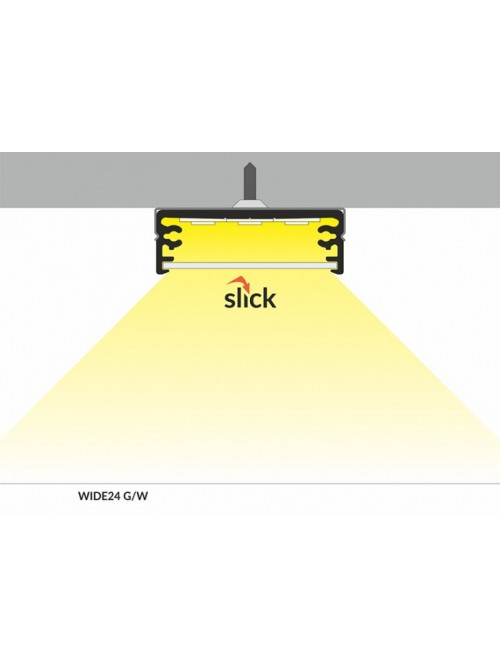 Profil LED aparent WIDE 24, negru, lungime 2m