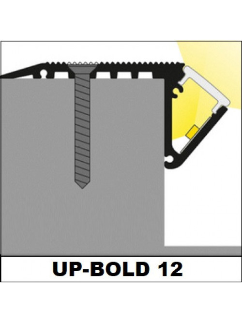 Profil LED de trepte UP-BOLD12, negru, lungime 2m