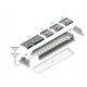 Profil LED încastrat DIAGONAL 14, aluminiu neanodizat, lungime 2m