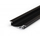 Profil LED încastrat FLAT 8, negru, lungime 2m