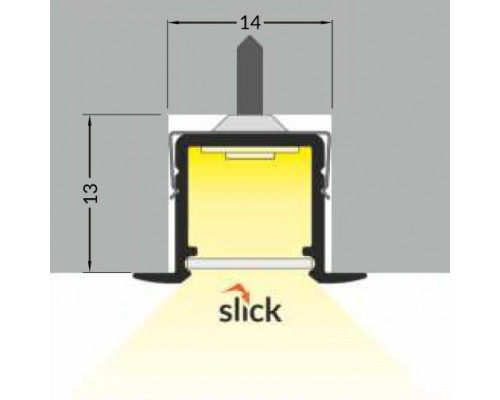 Profil LED încastrat SMART IN 10, negru, lungime 2m