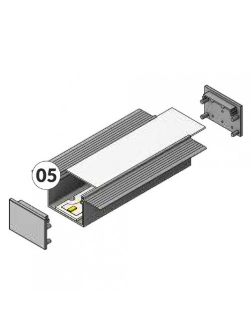 Profil LED încastrat VARIO 30-05, alb, lungime 2m