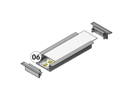 Profil LED încastrat VARIO 30-06, aluminiu anodizat, lungime 2m