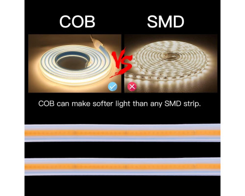 Banda LED PROLUM™ 220V; BUFNIŢĂ; 280 LED; IP68; 12 MM; Seria „S”, alb (5500-6000K)