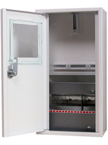 Шкаф e.mbox.stand.n.f1.08.z.е металлический, под 1-ф. электронный счетчик, 8 мод., навесной, с замком.