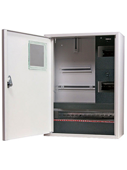 Шкаф e.mbox.stand.n.f3.24.z.е металлический, под 3-ф. электронный счетчик, 24 мод., навесной, с замком.