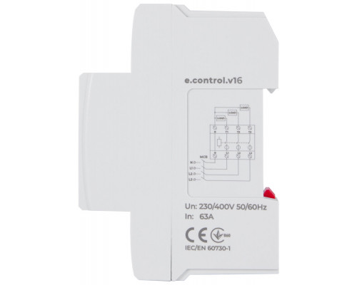 Реле контроля напряжения и силы тока трехфазное 63А с индикацией e.control.v16