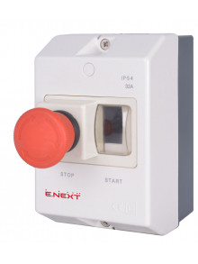 Корпус пластиковый e.mp.pro.box IP54 с кнопкой "Стоп"