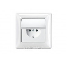 Розетка с/з с крышкой IP44, цвет Белый, ABB Basic 55