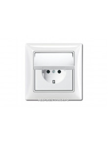 Розетка с/з с крышкой IP44, цвет Белый, ABB Basic 55