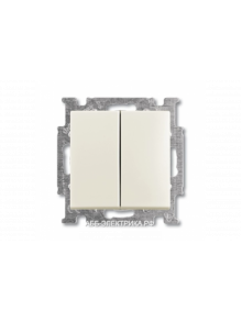 Выключатель 2-клавишный, цвет Шале(белый), ABB Basic 55