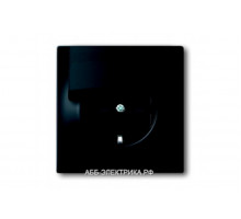 Розетка с/з с крышкой, цвет Черный бархат, ABB Impuls