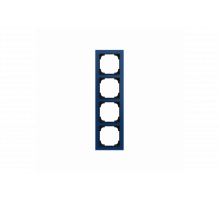 Cover Frame 4gang glass blue - Busch-art linear