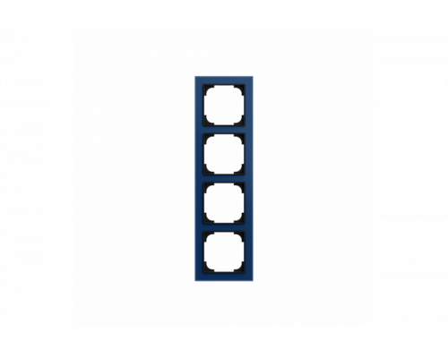 Cover Frame 4gang glass blue - Busch-art linear