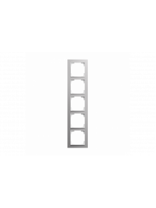 Cover frame 5gang aluminium silver - Busch-art linear