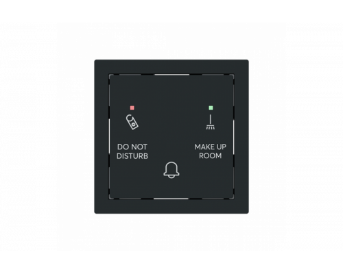 Bell push-switch DND / MUR insert DND, MUR and Symbol "bell" for Switch/push button Single push button with LED 3gang black matt - Busch-art linear