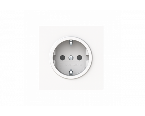 Socket insert Without imprint Safety Shutter Protective contact (SCHUKO) studio white matt  - Busch-art linear