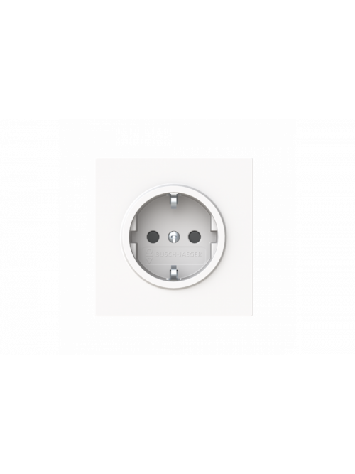 Socket insert Without imprint Safety Shutter Protective contact (SCHUKO) studio white matt  - Busch-art linear