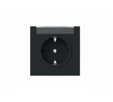Socket insert Without imprint Safety Shutter Protective contact (SCHUKO) black matt  - Busch-art linear
