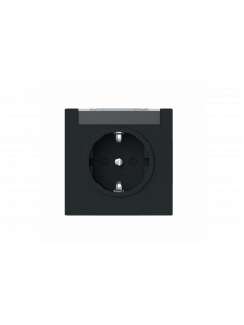 Socket insert Without imprint Safety Shutter Protective contact (SCHUKO) black matt  - Busch-art linear