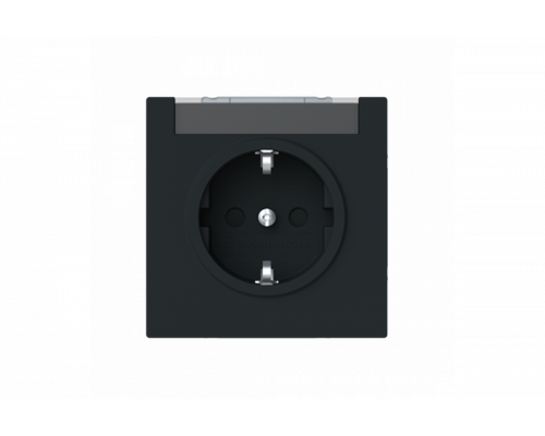 Socket insert Without imprint Safety Shutter Protective contact (SCHUKO) black matt  - Busch-art linear