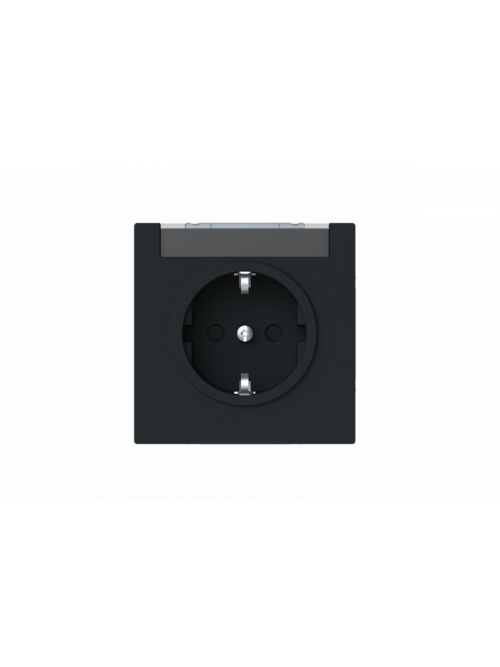 Socket insert Without imprint Safety Shutter Protective contact (SCHUKO) black matt  - Busch-art linear