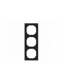 Cover frame with decor ring 3gang black matt / chrome - Busch-art linear
