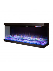 Встраиваемый 3D электрокамин Haiti 78, 533x2000x332 mm, 1500W, больше 100 цветовых сочетаний, Термостат, Дрова и кристаллы