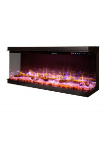 Встраиваемый 3D электрокамин Haiti 60, 533x1524x332 mm, 1500W, больше 100 цветовых сочетаний, Термостат, Дрова и кристаллы