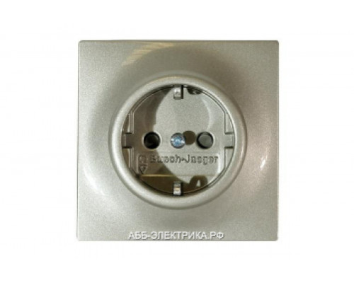 Розетка с/з с защитными шторками (безвинтовой зажим), цвет Шампань, ABB Impuls