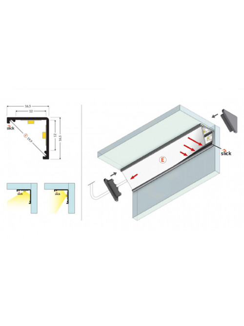 профиль LED CABI12 DUO E 3000 белый крашеный/ в упаковке