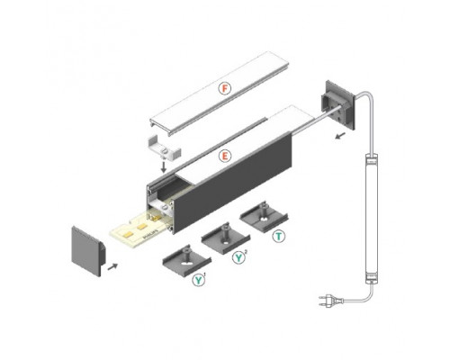 Profil LED aparent LINEA 20, alb, lungime 2m
