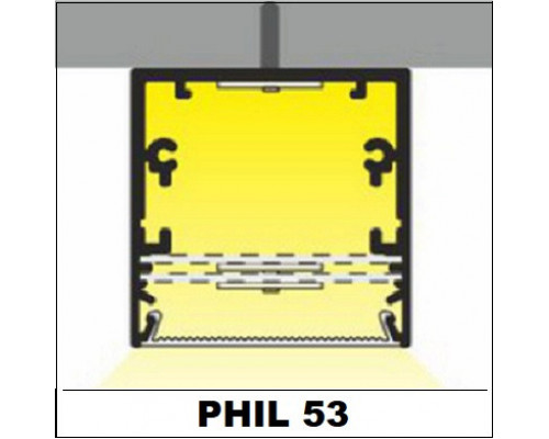 Profil LED aparent PHIL53 C10, aluminiu neanodizat, lungime 2m
