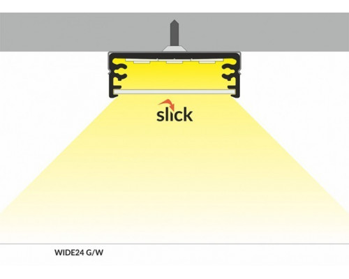 Profil LED aparent WIDE 24, alb, lungime 2m
