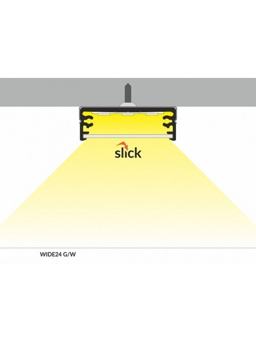 Profil LED aparent WIDE 24, alb, lungime 2m