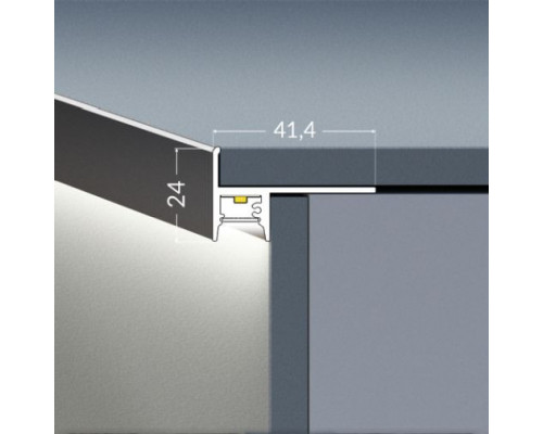 Profil LED de trepte UP-TILE10, aluminiu anodizat, lungime 2m