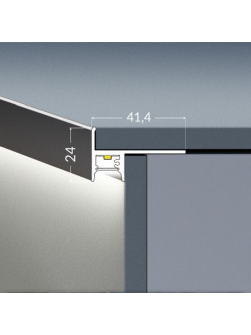Profil LED de trepte UP-TILE10, aluminiu anodizat, lungime 2m