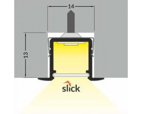 Profil LED încastrat SMART IN 10, aluminiu neanodizat, lungime 2m