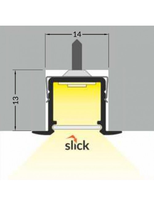Profil LED încastrat SMART IN 10, aluminiu neanodizat, lungime 2m