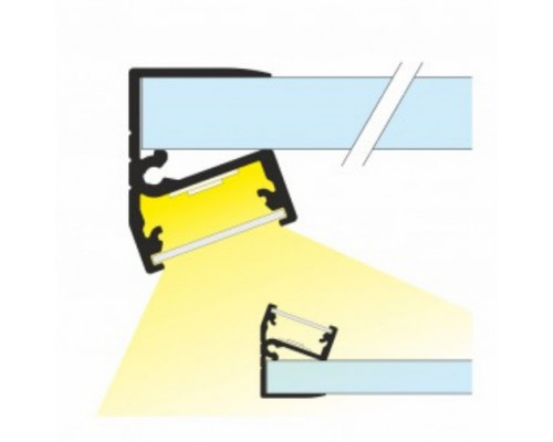 Profil LED pentru sticlă EDGE 10, aluminiu anodizat, lungime 2m