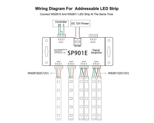 Amplificator de semnal PROLUM SPI RGB (901E)