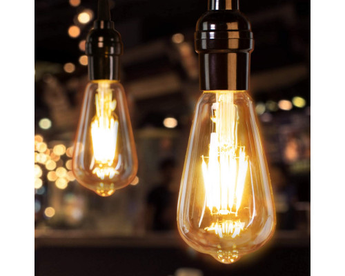 СВЕТОДИОДНАЯ ЛАМПА 6Вт 360ЛМ E27 НИТЬ ST64 2000К 220-240В