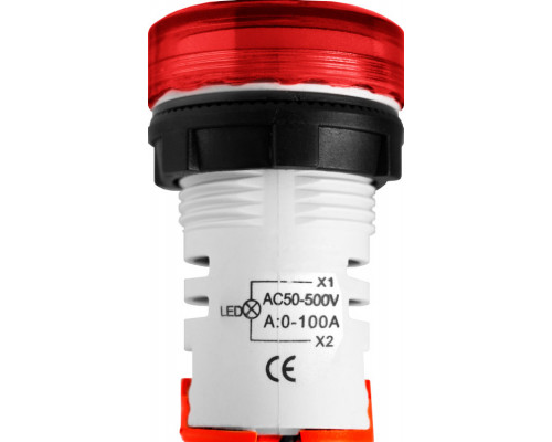 Арматура светосигнальная с индикацией напряжения и  силы тока e.ad22.va Ø22мм, 50-500В