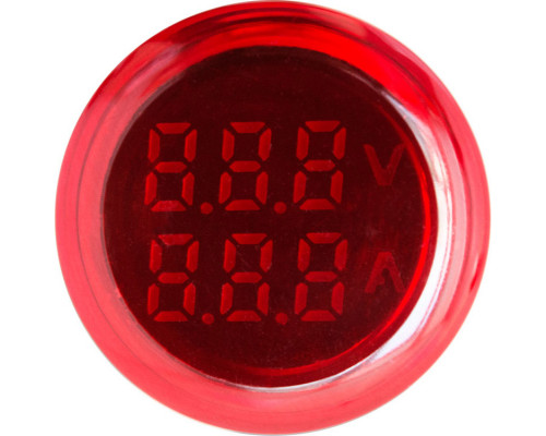 Арматура светосигнальная с индикацией напряжения и  силы тока e.ad22.va Ø22мм, 50-500В