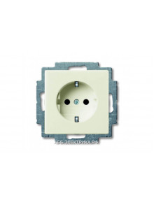 Розетка с/з (безвинтовой зажим), цвет Шале(белый), ABB Basic 55