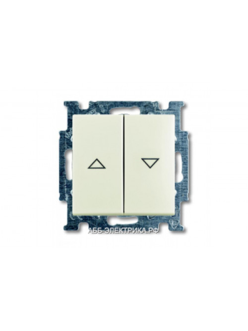 Выключатель жалюзийный кнопочный, цвет Шале(белый), ABB Basic 55