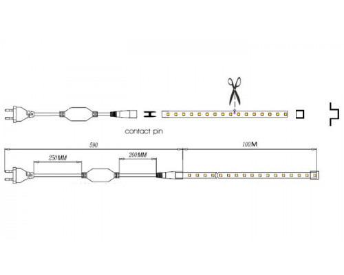 Кабель питания PROLUM™ для LED ленты 220V - 5ММ